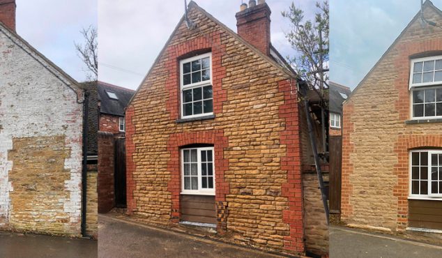 Re-pointing before and after picture